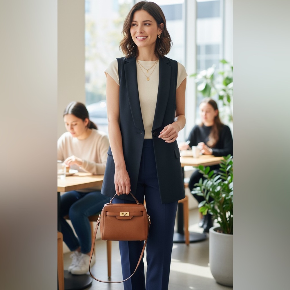 BCBGMaxAzria Black Sleeveless Blazer